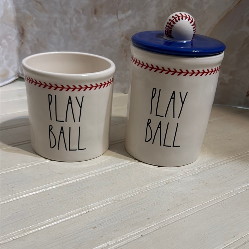 Rae Dunn Baseball Snoopy Canister set. - Picture 2 of 7